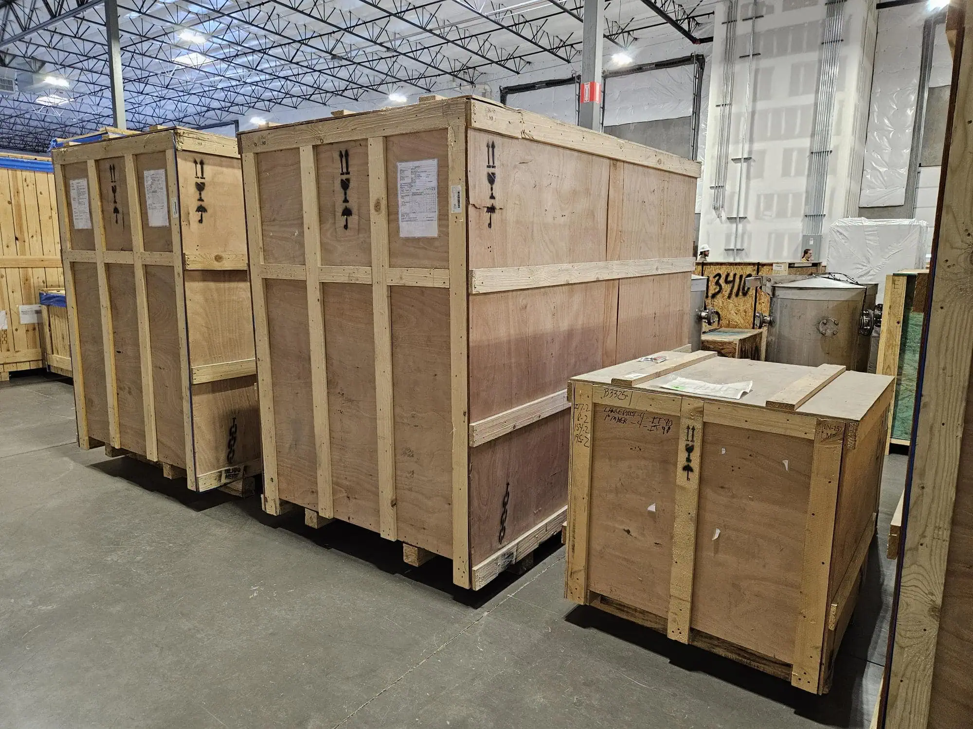 large wooden crates